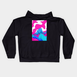 Mounts of pink and blue Kids Hoodie